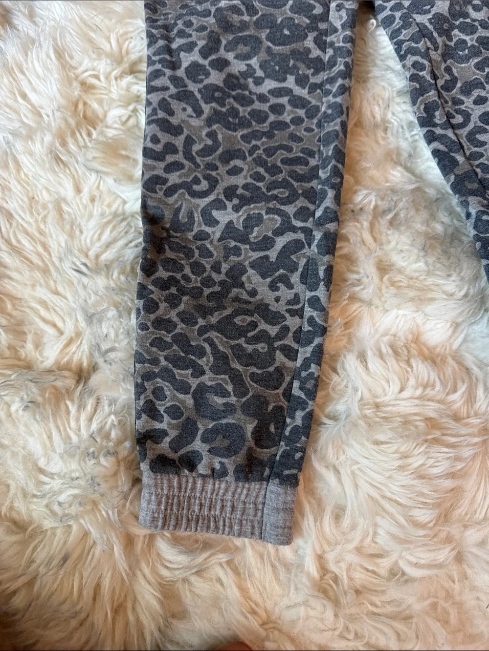 enough about me... Gray Leopard Print Joggers with Black Side Stripe - Picture 3 of 4